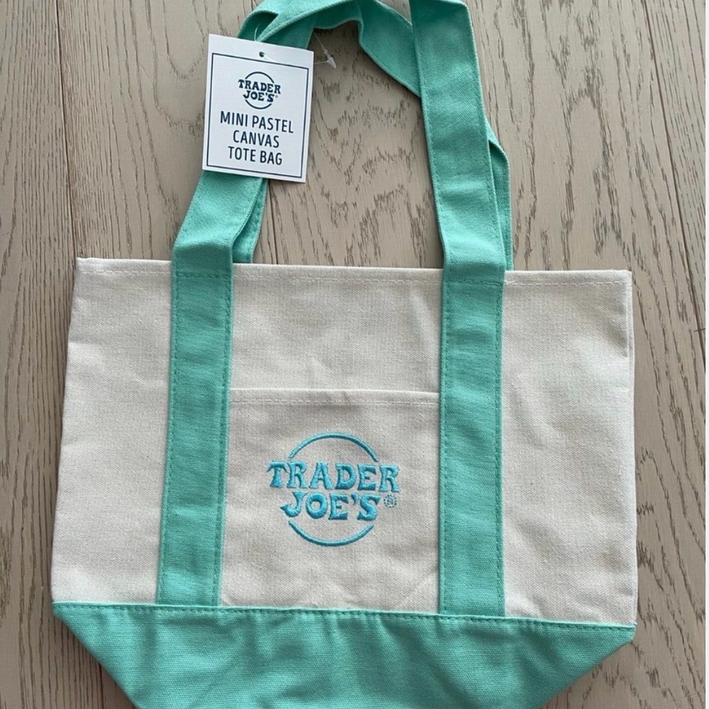 Trader Joe's Pastel Canvas Tote Bag